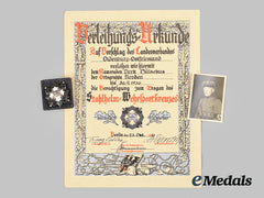 Germany, Der Stahlhelm. A Rare Wehrsportkreuz, With Case, Award Document, And Recipient Photo