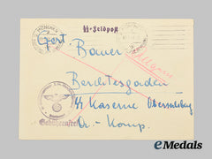 Germany, Ss. A Rare Envelope Addressed To Obersalzberg Kaserne Staffer