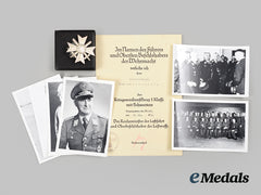 Germany, Luftwaffe. A War Merit Cross I Class & Rare Göring-Signed Award Document To Generalmajor Hans Von Hachenburg