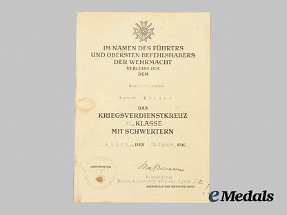 germany,_kriegsmarine._a_war_merit_cross_ii_class_with_swords_and_award_document_to_schreibermaat_herbert_krause_ai1_6303