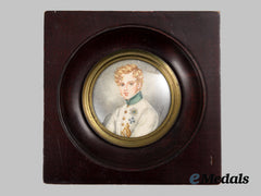 France, Kingdom. A Miniature Hand Painted Portrait Of Napoleon Ii