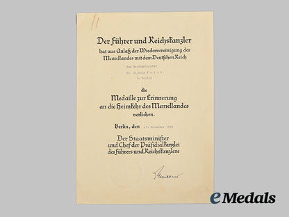 germany,_third_reich._a_rare_award_document_for_the_memel_medal_to_reichsminister_wilhelm_frick_ai1_6852_1