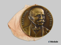Germany, Imperial. A Mint 1909 Zeppelin Flight Commemorative Table Medal, By Mayer & Wilhelm