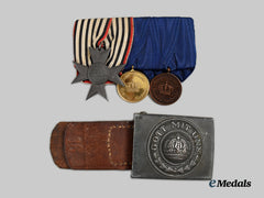 Germany, Imperial. A Medal Bar And Belt Buckle For First World War Service