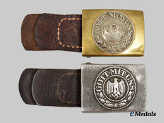 Germany, Imperial; Germany, Third Reich. A Pair Of Heer Em/Nco Belt Buckles