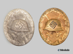 Germany, Wehrmacht. A Pair Of Wound Badges