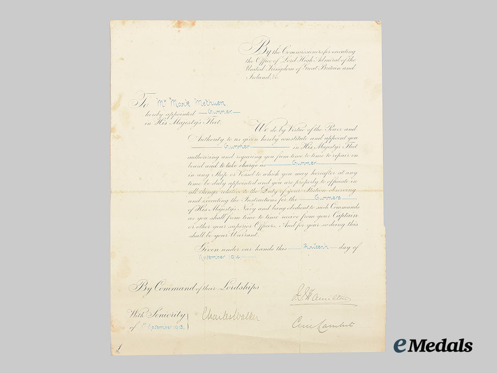 united_kingdom._three_first_world_war_and_post_war_naval_commission_documents_to_lt._mark_methuen,_dsc_ai1_9237_2__1