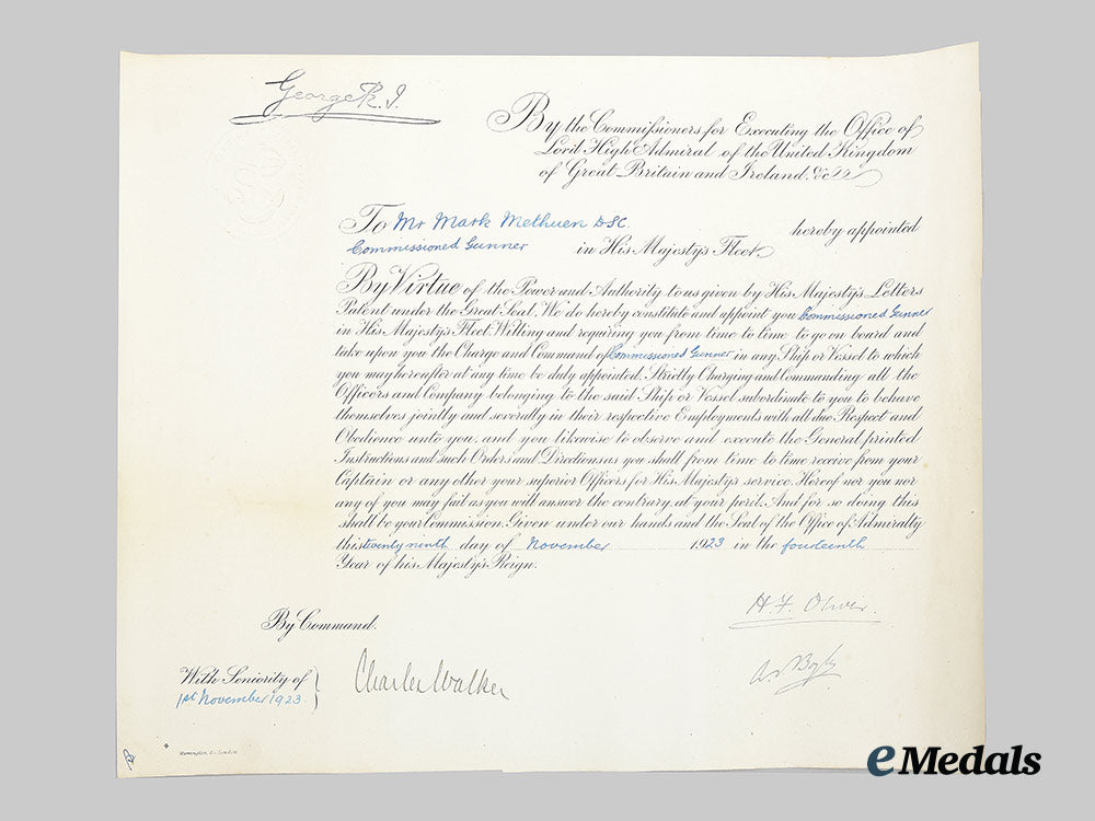 united_kingdom._three_first_world_war_and_post_war_naval_commission_documents_to_lt._mark_methuen,_dsc_ai1_9240_2__1