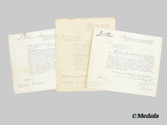 United Kingdom. Three First World War And Post War Naval Commission Documents To Lt. Mark Methuen, Dsc