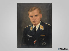Germany, Luftwaffe. A Portrait Of A Decorated Flight Personnel Leutnant