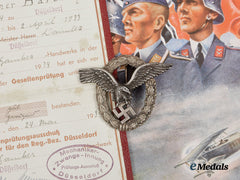 Germany, Luftwaffe. A Pilot’s Badge, With Documents, To Gefreiter Werner Bartsch
