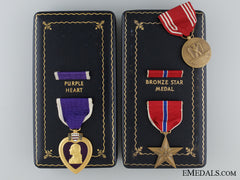 United States. A Bronze Star & Purple Heart Group To Russell Broadnix