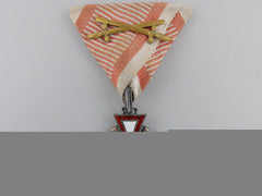 An Austrian Military Merit Cross With War Decoration