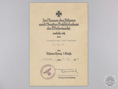 An Iron Cross 2Nd Class Award Document To Pioneer Battalion 97 

Consignment 28