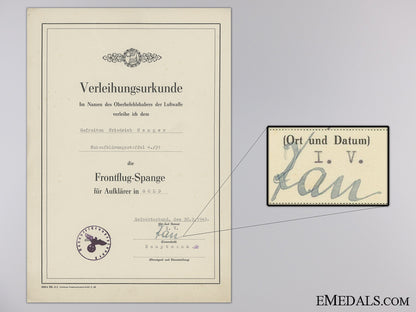 award_document_for_reconnaissance_clasp_in_gold;110_missions_award_document_f_54593c5b02eb1