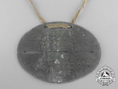 A Second War German Id Tag; Customs (Zollgrenzschutz) Paris