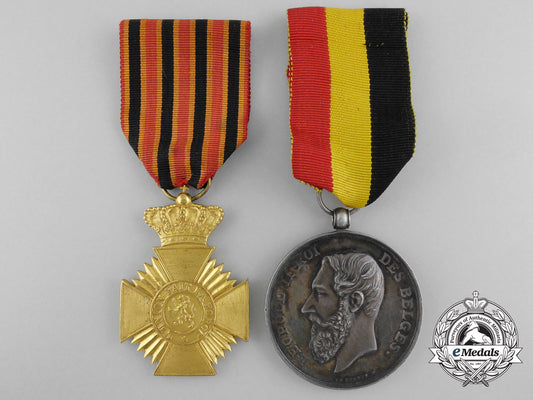 belgium,_kingdom._two_medals&_awards_b_0416