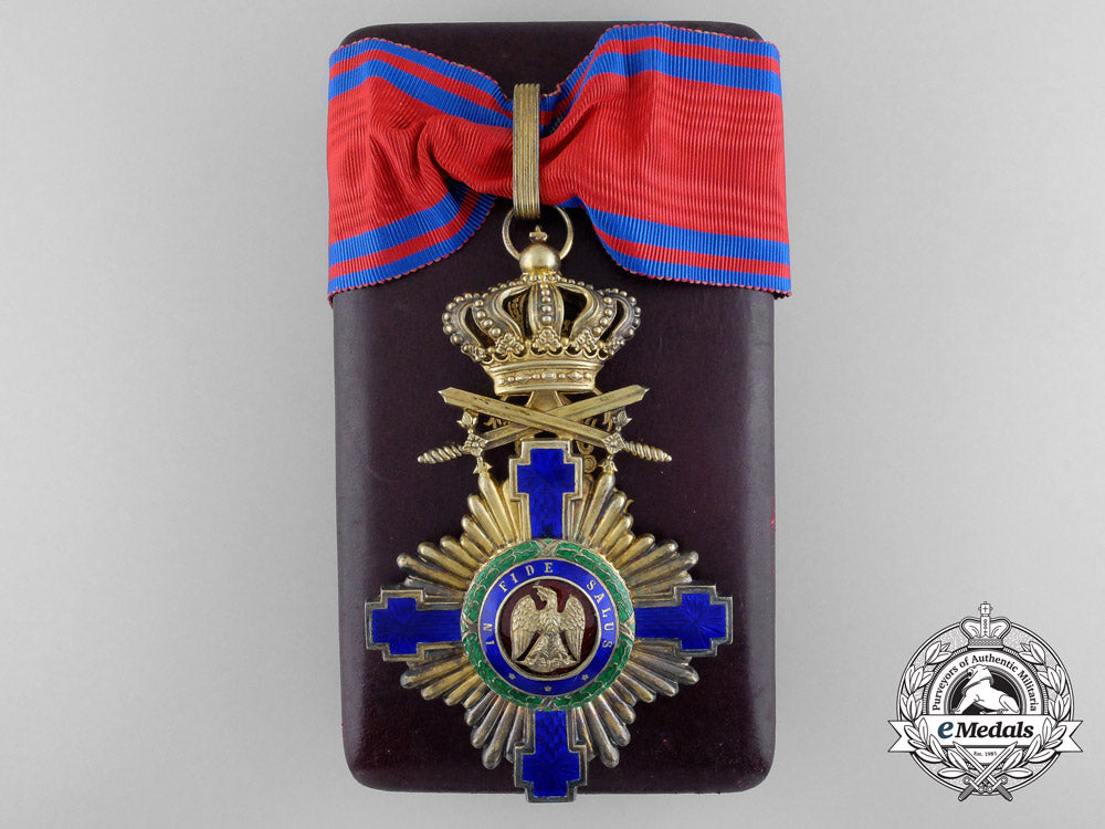 an_order_of_the_star_of_romania;_commander_with_crossed_swords&_case_b_0583