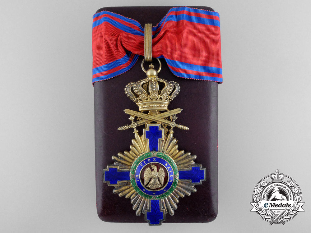 an_order_of_the_star_of_romania;_commander_with_crossed_swords&_case_b_0583