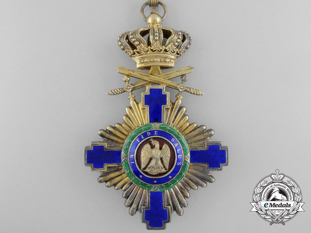 an_order_of_the_star_of_romania;_commander_with_crossed_swords&_case_b_0587