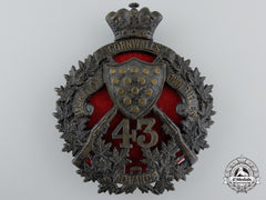 A 43Rd Canadian Regiment Of Militia (The Duke Of Cornwall's Own Rifles) Helmet Plate, C. 1907