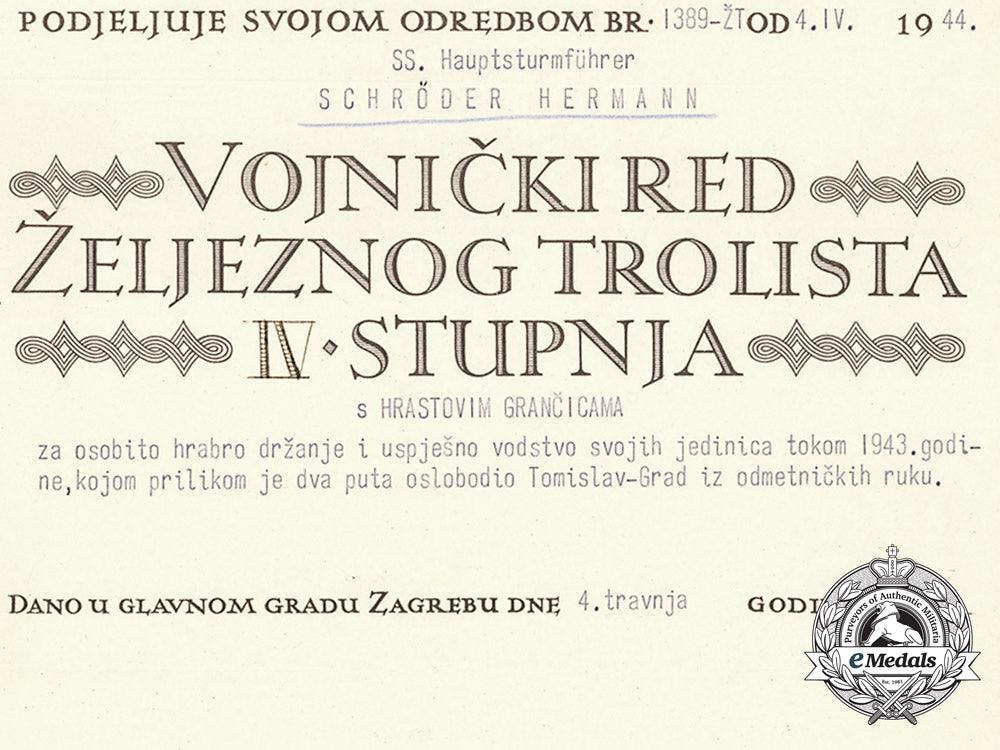 croatia,_independent_state._a_military_order_of_trefoil_award_document_to_ss-_hauptsturmführer_schröder_hermann_b_0738_3
