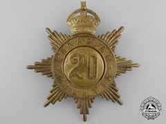 A 20Th Regiment (Haldimand Rifles) Canadian Militia Helmet Plate C. 1908