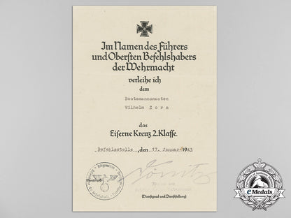 a_kriegsmarine_document_grouping_to_bootsmannsmaaten_wilhelm_zorn_b_1641