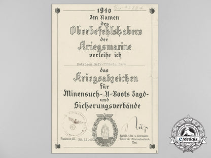 a_kriegsmarine_document_grouping_to_bootsmannsmaaten_wilhelm_zorn_b_1643