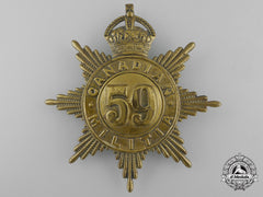 A 59Th Stormont & Glengarry Regiment Canadian Militia Helmet Plate C. 1908