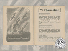 A V1 Rocket "Shadow Over England" Propaganda Campaign Leaflet 1944