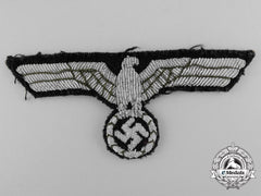 An Officer's Army-Panzer Style Breast Eagle On Black Wool Backing
