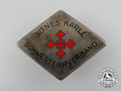 A Drk Agnes Karll Schwesternverband Brooch; Silver