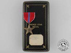 An American Bronze Star With Case To Major Sam G. Vercoe