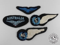 Four Second War Royal Australian Air Force (Raaf) Insignia