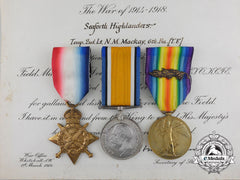 A First World War Group To Remount Section Rider & Captain Mackay; Seaforth Highlanders