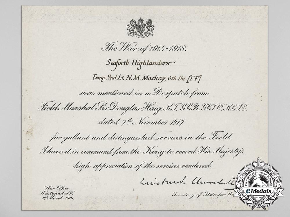a_first_world_war_group_to_remount_section_rider&_captain_mackay;_seaforth_highlanders_b_4613