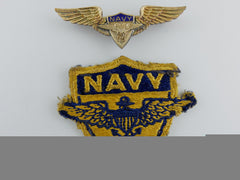 United States. Two V-5 Naval Aviation Cadet Insignia, C.1945