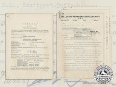 Germany, Third Reich. A 1938 Pre-War Letter To Porsche Ag On The Development Of German Made Auto Components