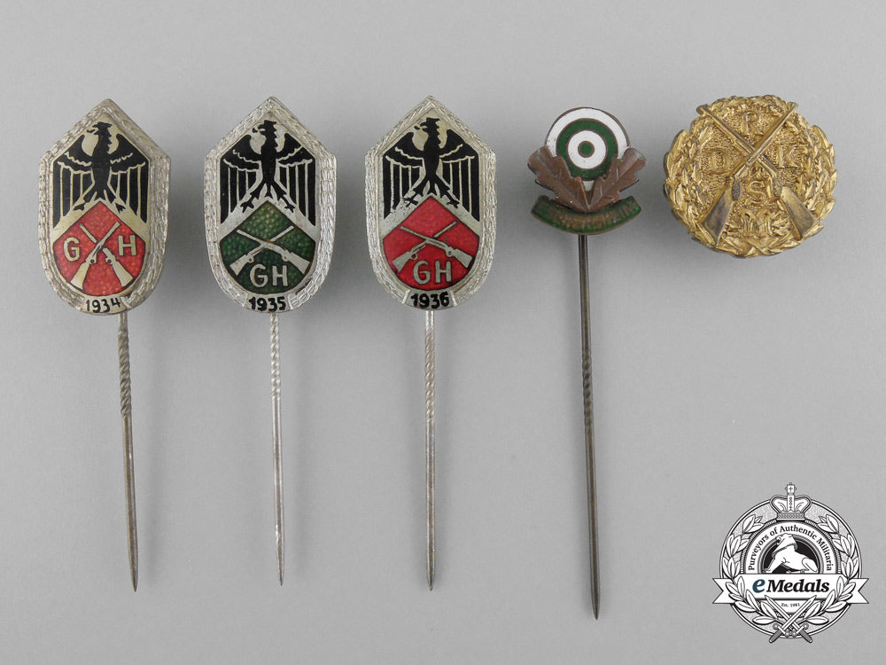 five_german_shooting_badges&_stickpins_b_5569