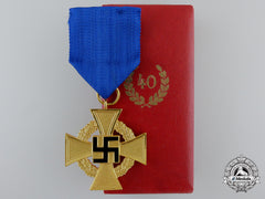 A German Faithful Service Decoration; 1St Class For Forty Years' Service With Case