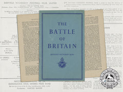 A 1940 Raf Battle Of Britain Booklet & Football Match Programme