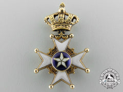 A Miniature Swedish Order Of The North Star In Gold