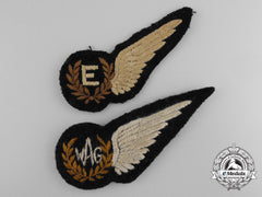 Two Second War Raf/Rcaf Wings; Engineer & Wag
