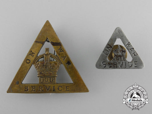 two_first_war"_on_war_service"1916_badges_b_7434
