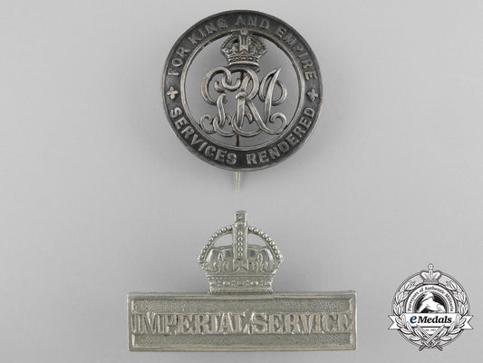 two_first_war_british_service_badges_b_7438