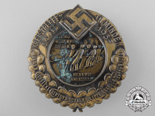 germany,_wehrmacht._a1937_badge_celebrating_kreistagtreffen_in_minden_b_7703