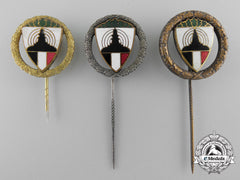 Germany, Drkb. Three Kyffhäuser League Veterans Association Shooting Stickpins