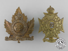Two Pre-First War Canadian Cap Badges