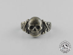 A Second War German Skull Ring In Silver